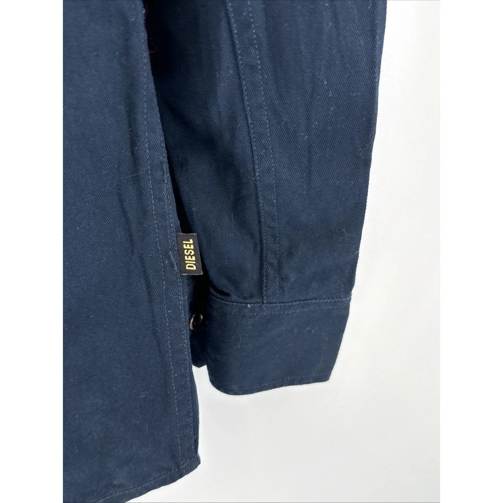 Diesel Successful Living 1979 ‎ Navy Band Collar Pearl Snap Shirt XL